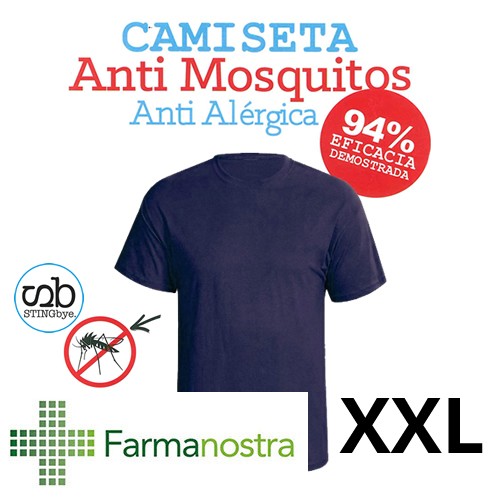 Camiseta antimosquitos stingbye camiseta manga corta  | talla xxl | color marino